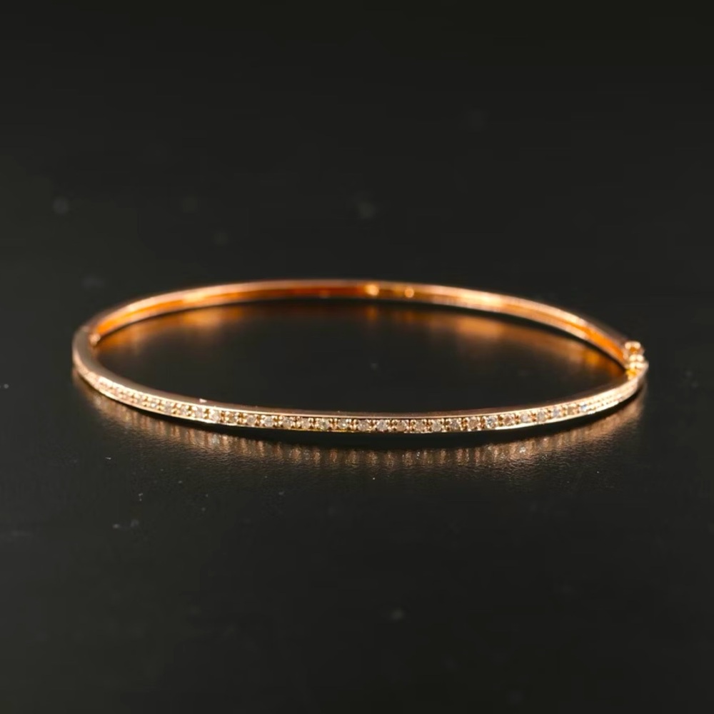 14K Diamond Hinged Bangle